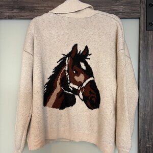 VICI Heritage Ride Horse Motif Cardigan